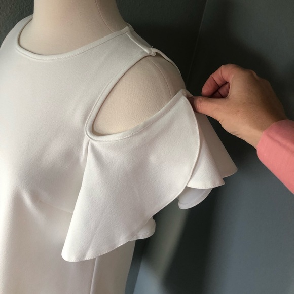 SheIn White Ruffle Cold Shoulder Mini Dress - Picture 3 of 16